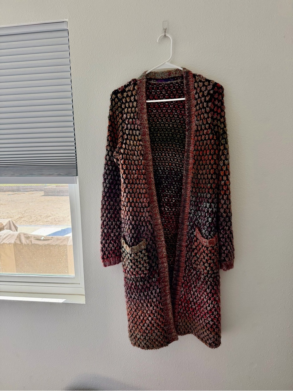 Prana Multicolor Open-Front Chunky Knit Cardigan